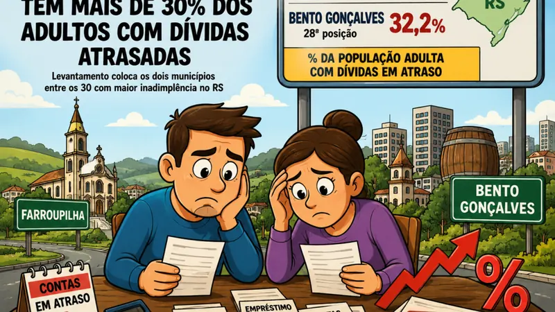 Farroupilha e Bento têm mais de 30% dos adultos com dívidas atrasadas