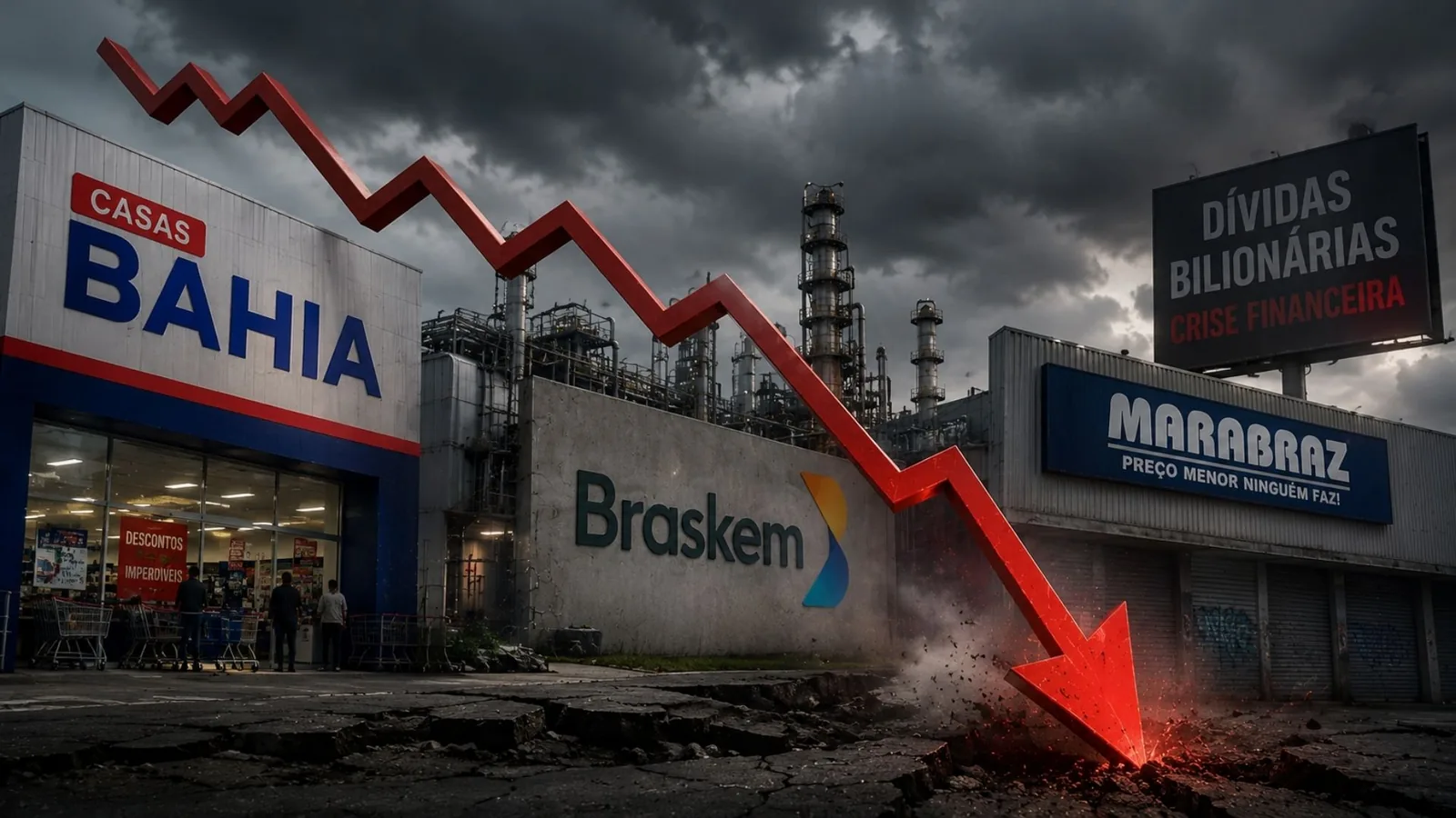 De Casas Bahia a Braskem, grandes empresas brasileiras recorrem a mecanismos de recuperação para reorganizar bilhões em dívidas, com R$ 17 bilhões no varejo e R$ 56 bilhões na petroquímica, enquanto juros altos, crédito mais caro e mudança no co