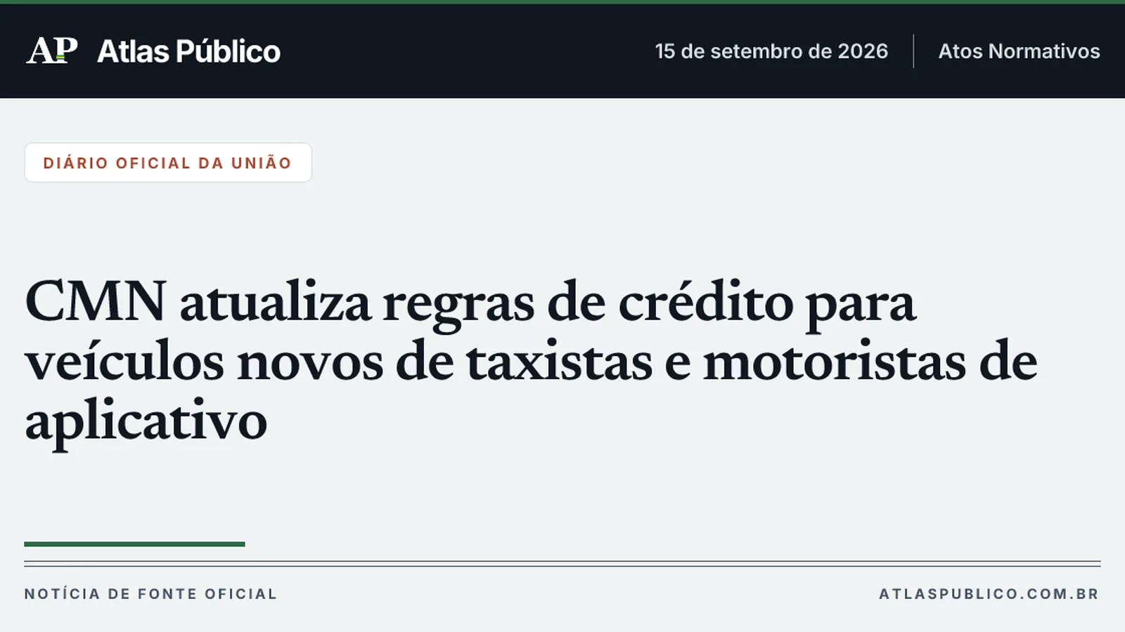 CMN atualiza regras de crédito para veículos novos de taxistas e motoristas de aplicativo