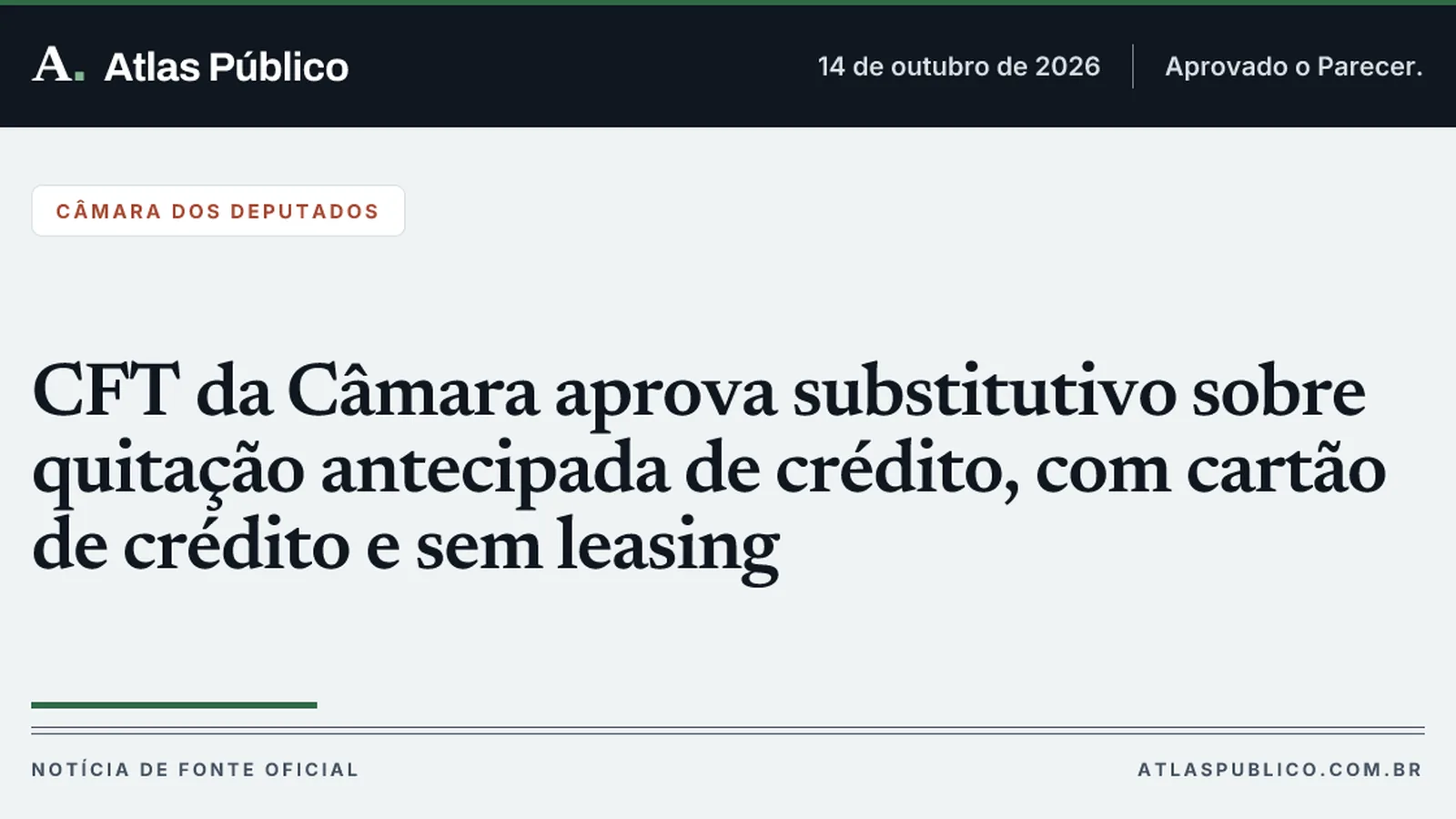CFT da Câmara aprova substitutivo sobre quitação antecipada de crédito, com cartão de crédito e sem leasing