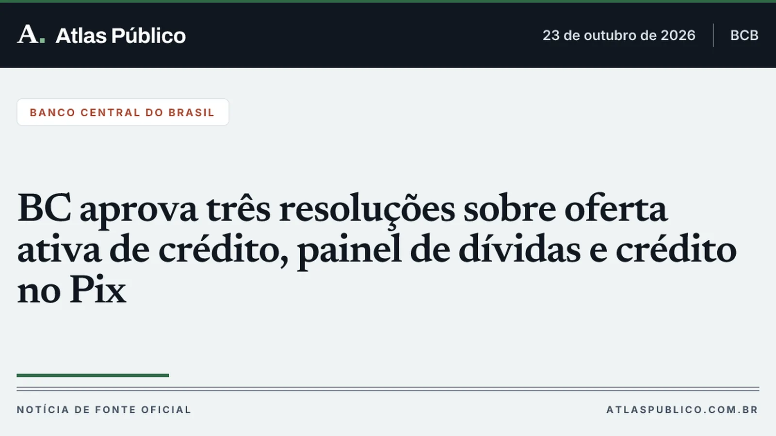 BC aprova três resoluções sobre oferta ativa de crédito, painel de dívidas e crédito no Pix