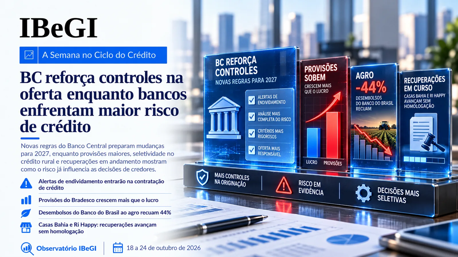 BC reforça controles na oferta enquanto bancos enfrentam maior risco de crédito