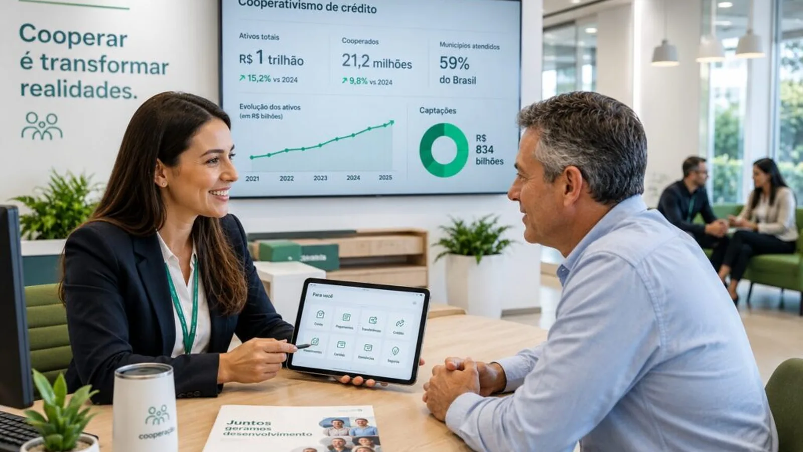 Cooperativas de crédito superam R$ 1 trilhão em ativos